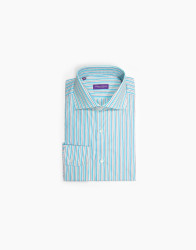 Patrick Hellmann Collection Light Blue Shirt With Grey And White Stripes  thumbnail